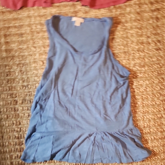 GAP Red and Blue Asymmetrical Ruffled Tank Tops - Picture 3 of 5